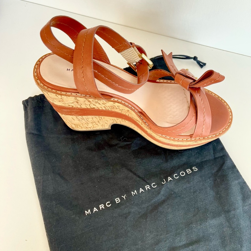 MARC BY MARC JACOBS shoes, Brown leather shoes,  High heels sandals, Used,Size 7